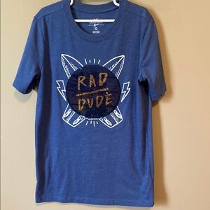 OshKosh B'gosh Blue Short Sleeve Tee with changeable sequin design